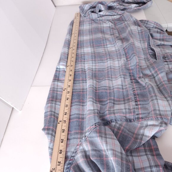 Flag & Anthem Westley Button Shirt Mens 4XLB Plaid Soft Blue Coral Vintage Fit - Picture 5 of 12